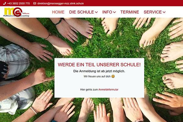 Die Homepage der Mittelschule Mürzzuschlag
