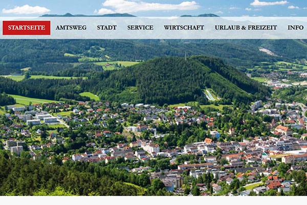 Screenshot von der Website der Stadtgemeinde Mürzzuschlag
