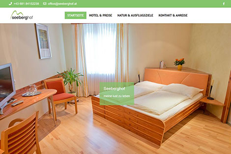 Screenshot der Website Seeberghof